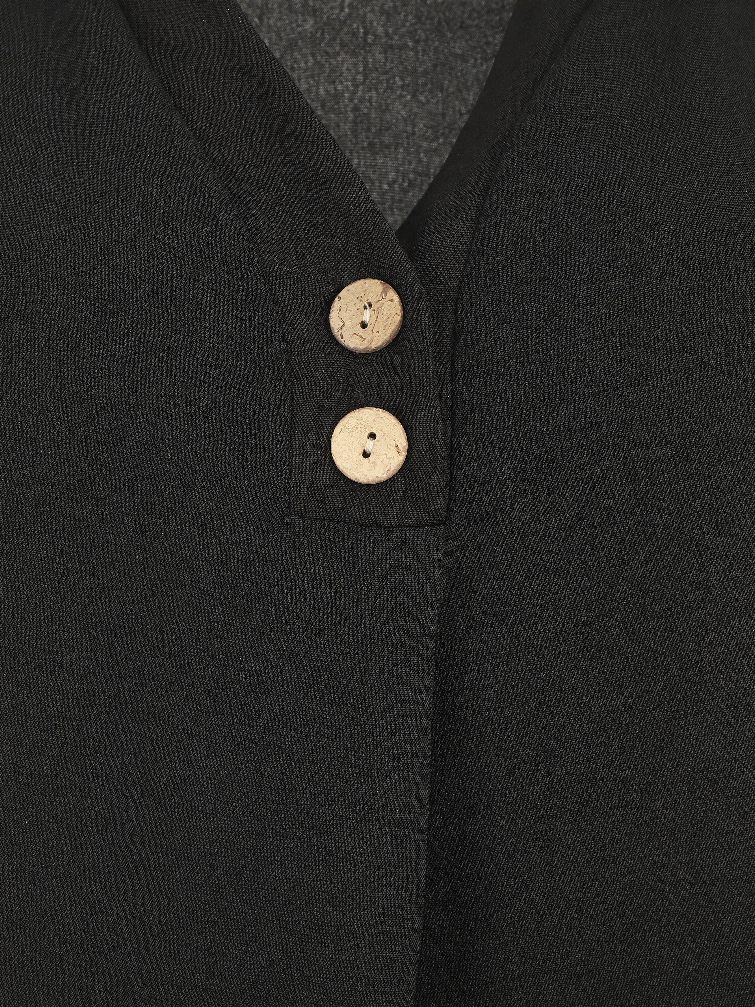 Top fluide uni manches courtes - Noir - 3
