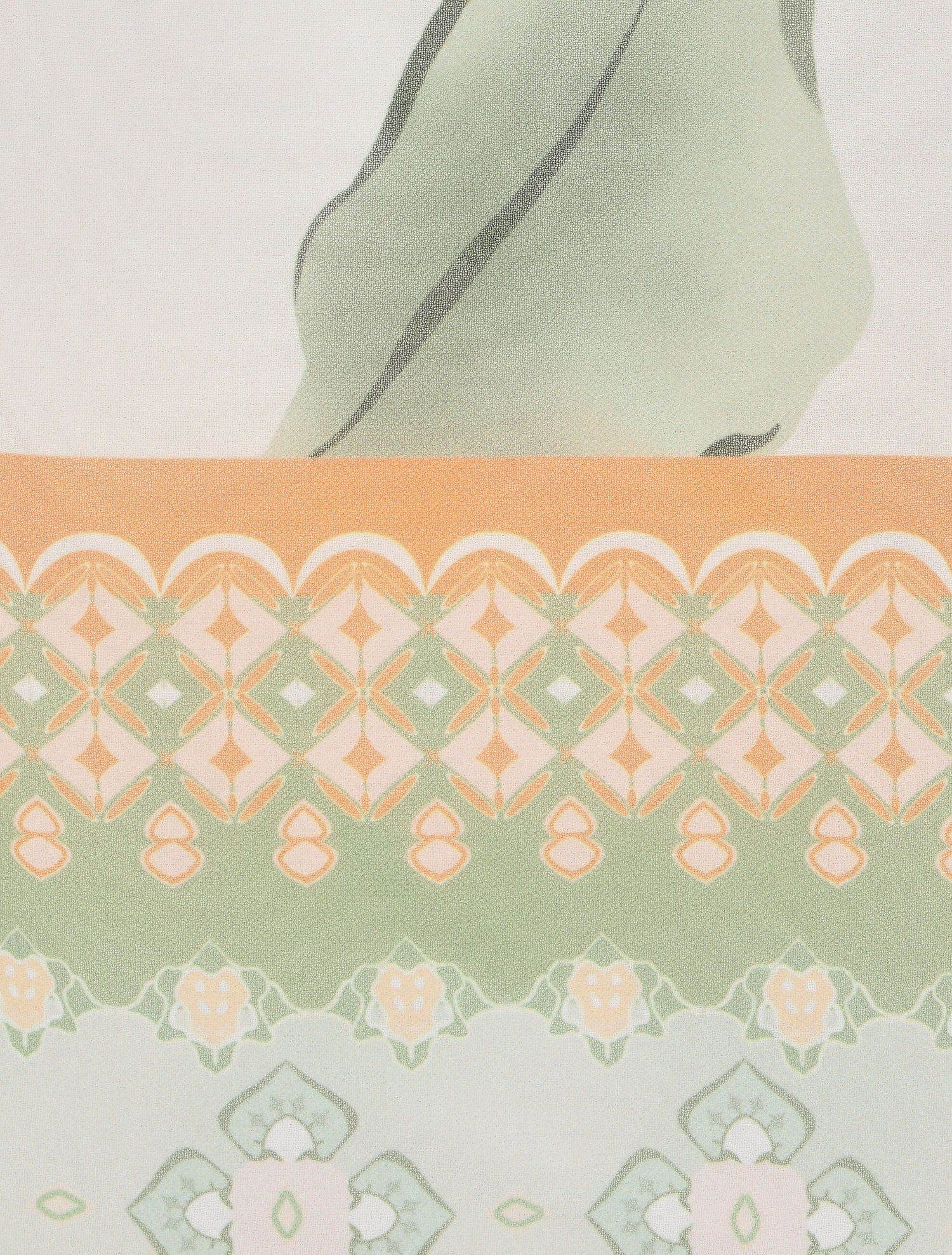 Blouse manches longues imprimé grandes fleurs - Blanc/vert - 3