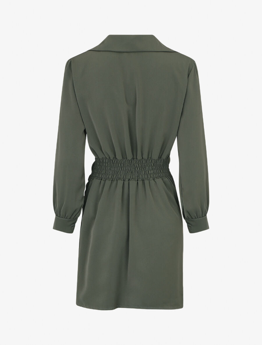 Robe courte élastiquée - Kaki - 2