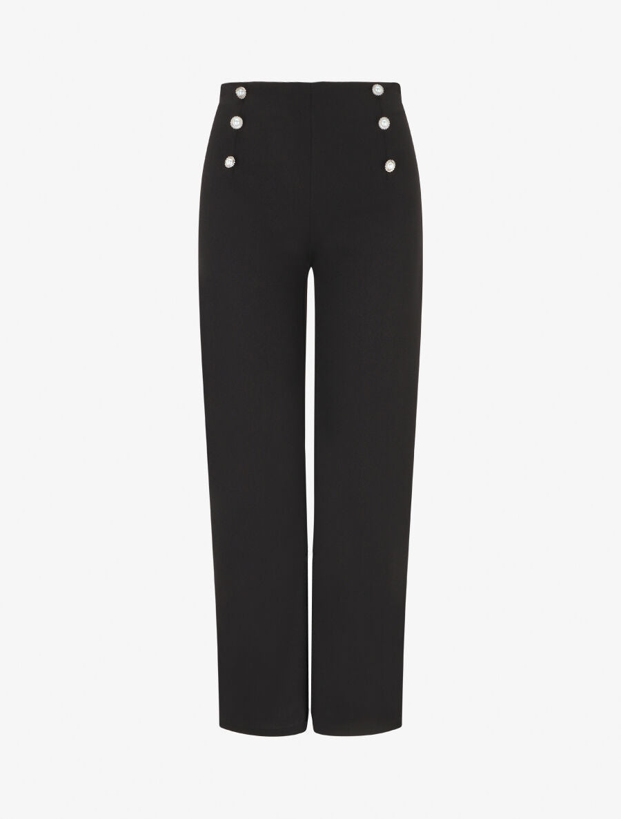 Pantalon fluide coupe droite - Noir - 5