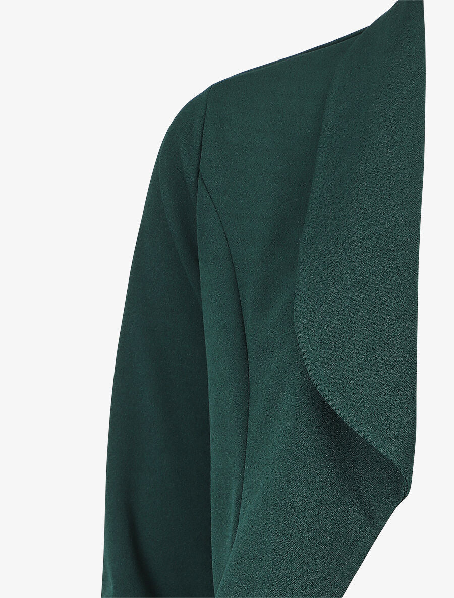 Blazer uni à bords ondulés - Vert sapin - 3
