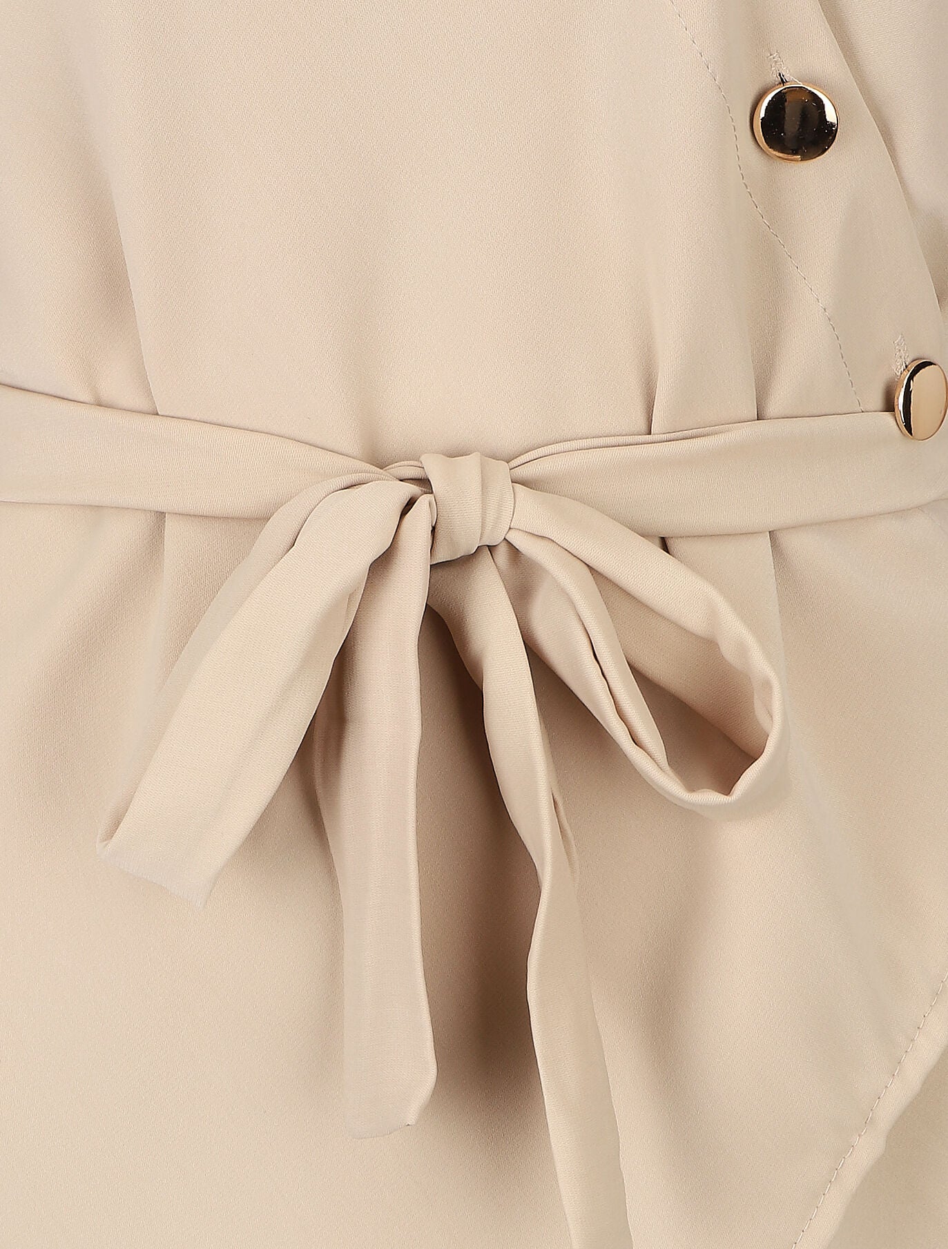 Blouse cache-coeur à base asymétrique - Beige - 3