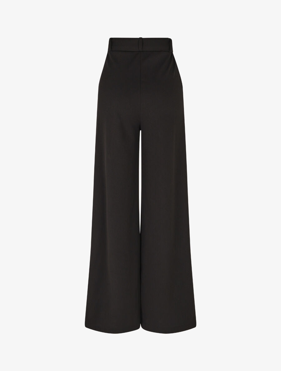 Pantalon long ample à détail bijoux - Noir - 2