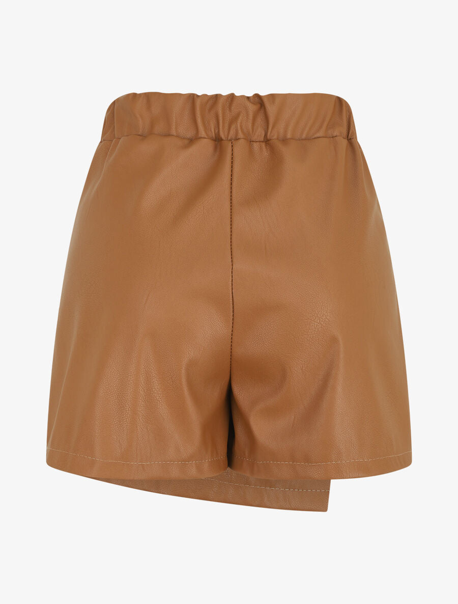 Short en simili style portefeuille - Camel - 2