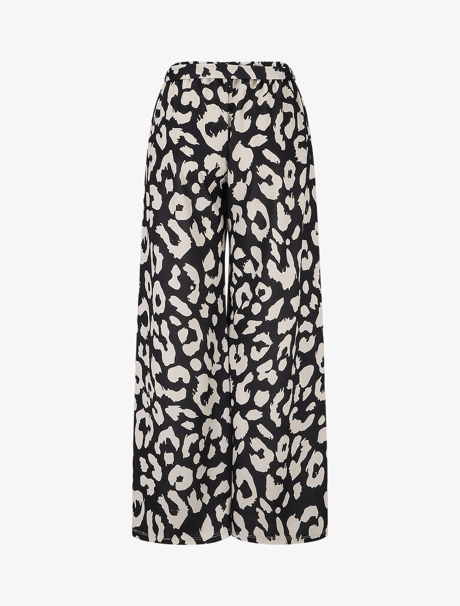 Pantalon ample à imprimé graphique - Noir - 2