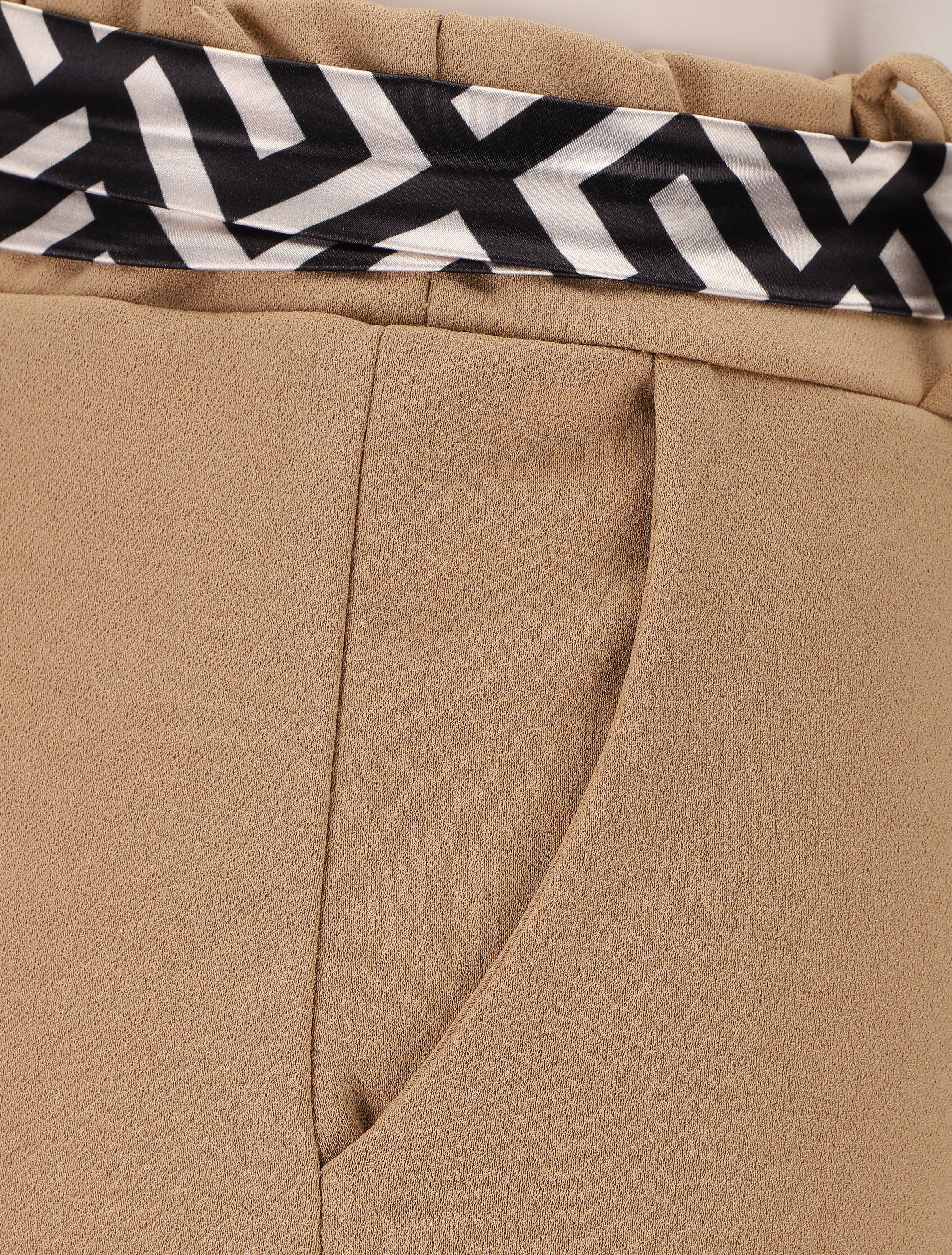 Pantalon ample uni fluide - Camel - 3