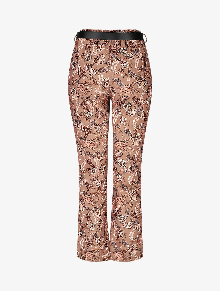 Pantalon droit imprimé foulard - Camel - 2