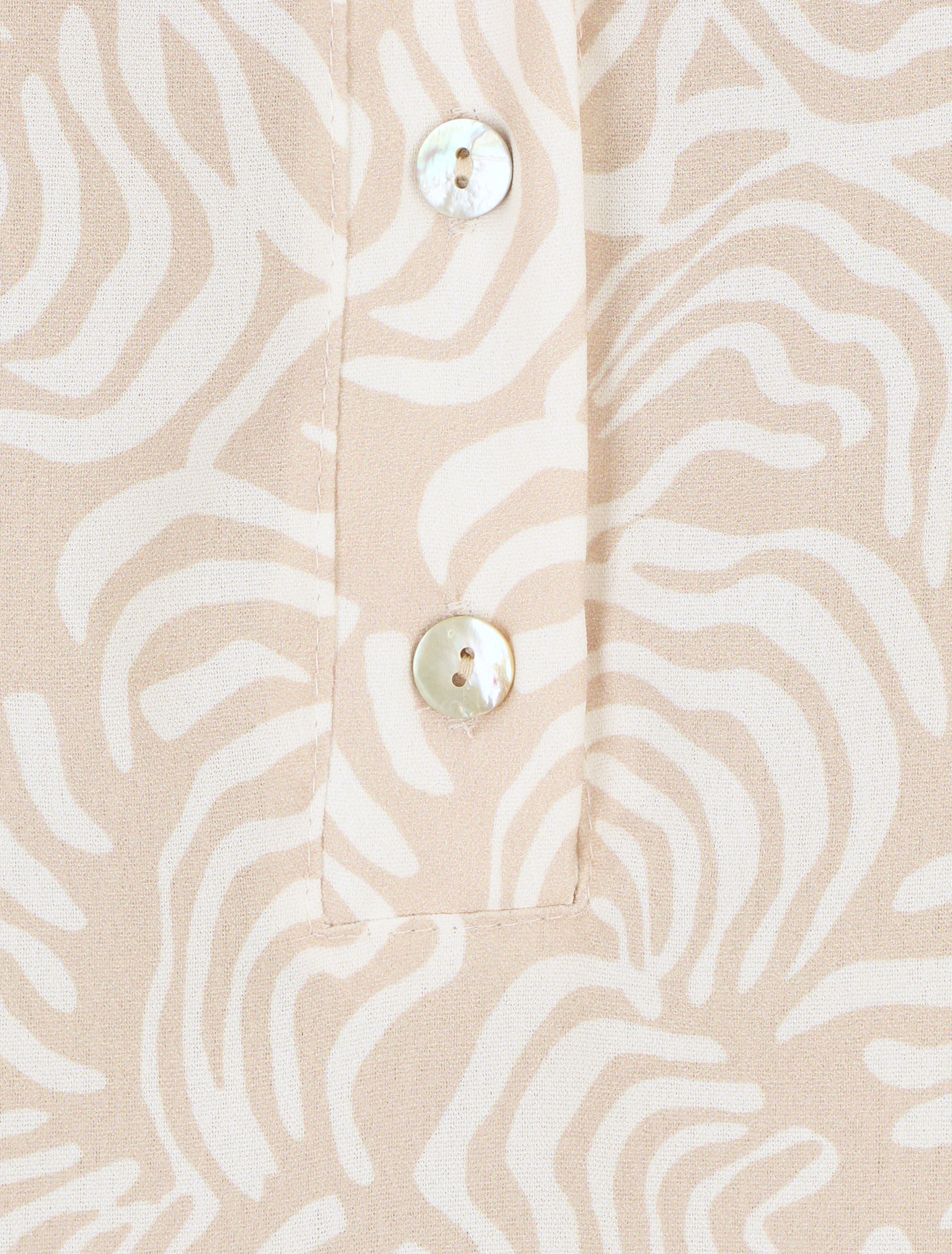 Blouse fluide à imprimé graphique - Beige - 3