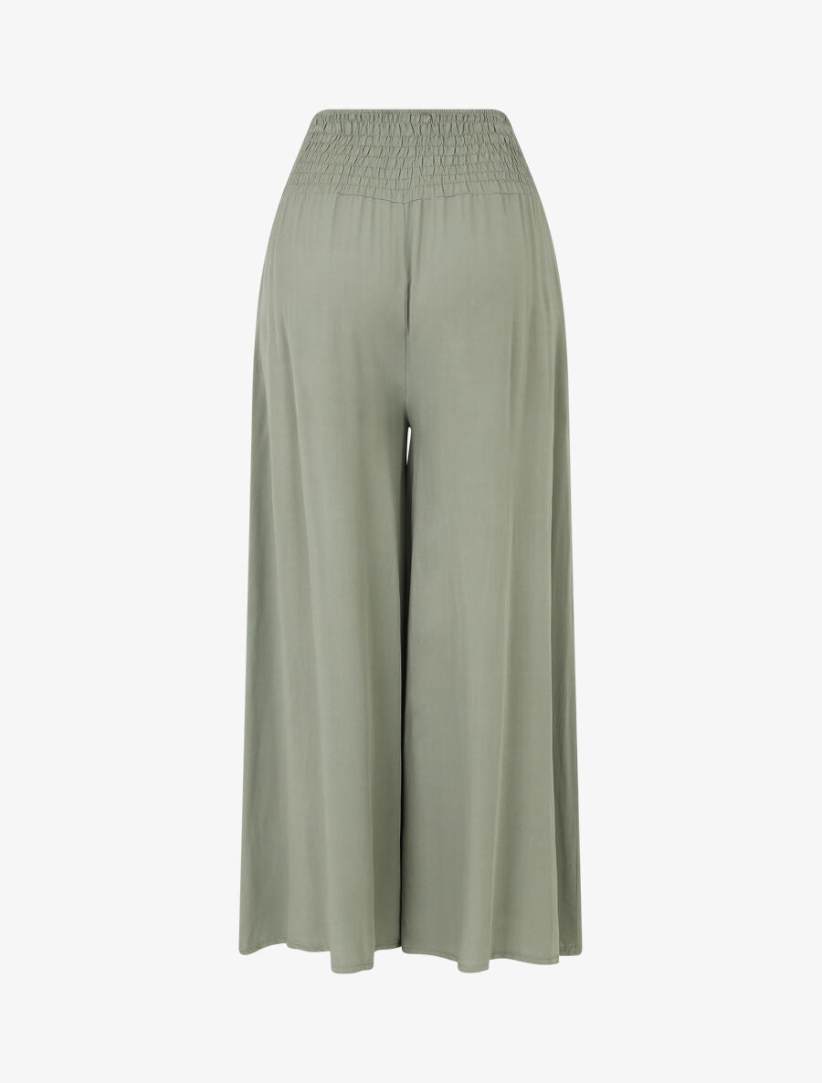 Pantalon ample à taille élastiquée - Kaki - 2