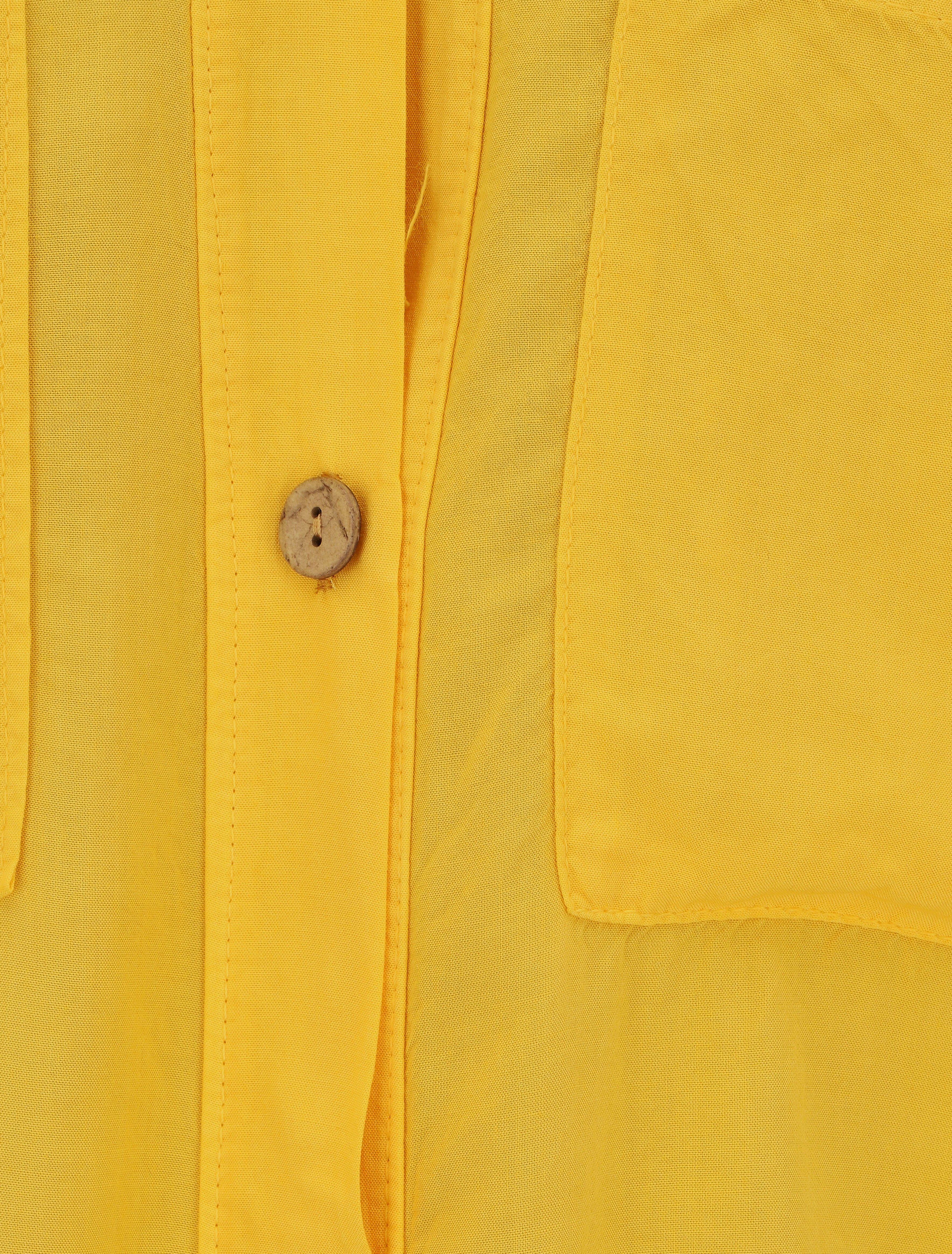 Chemise élastiquée unie manches longues - Jaune - 3