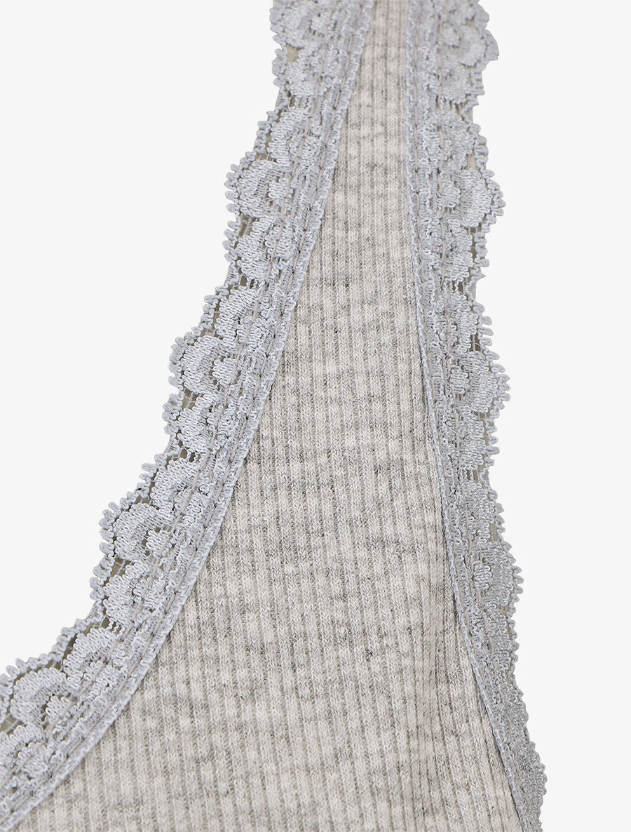 Débardeur uni en coton mélangé - Gris - 3