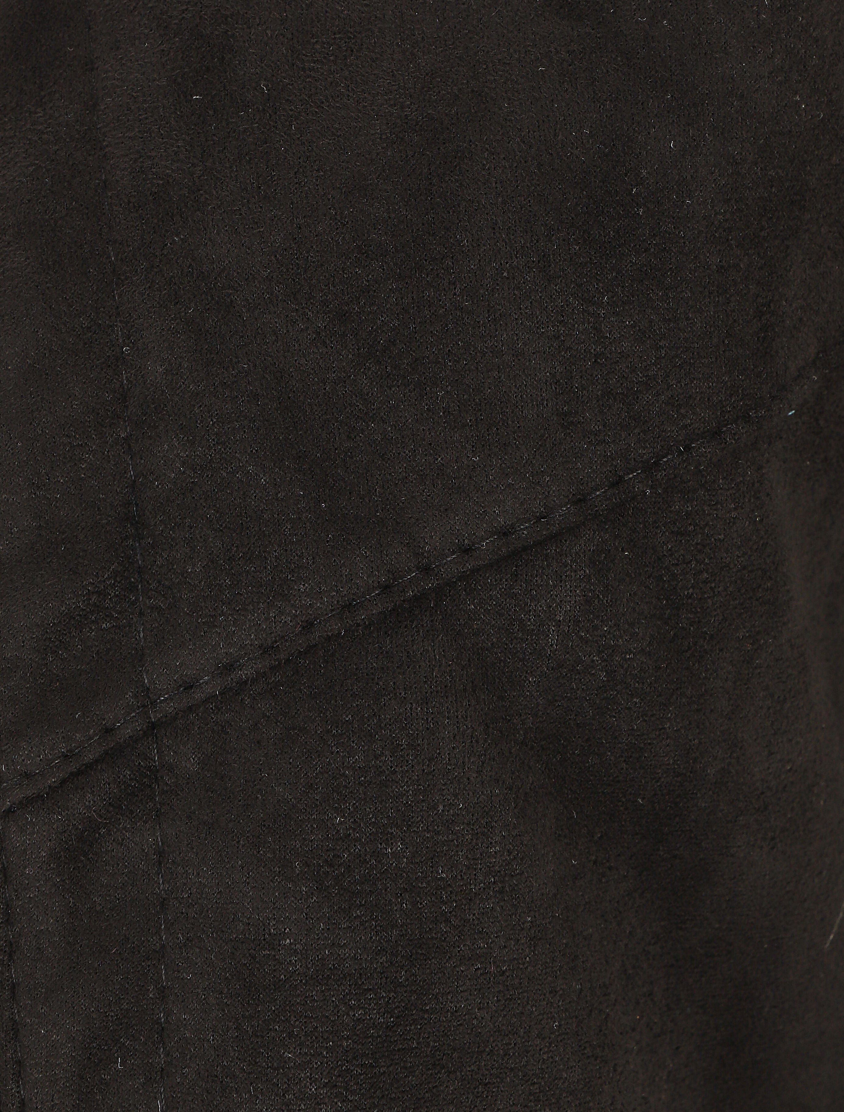 Veste droite unie en suédine - Noir - 3