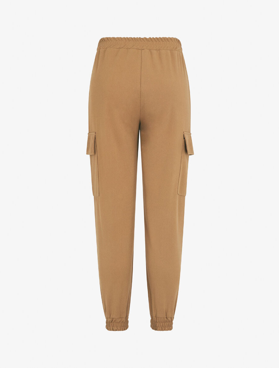 Jogging cargo taille haute - Camel - 2