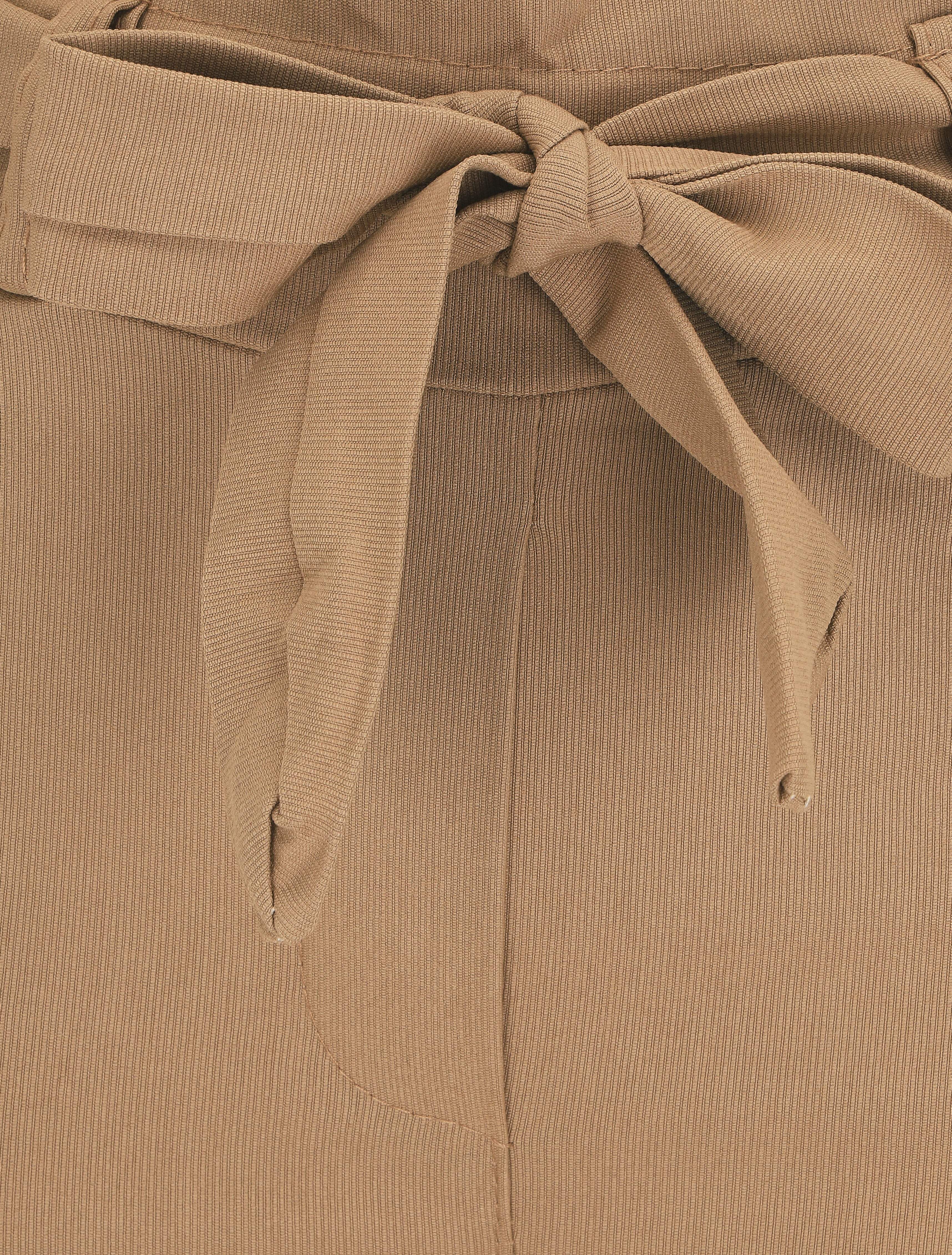 Pantalon paper bag slim taille haute - Camel - 3