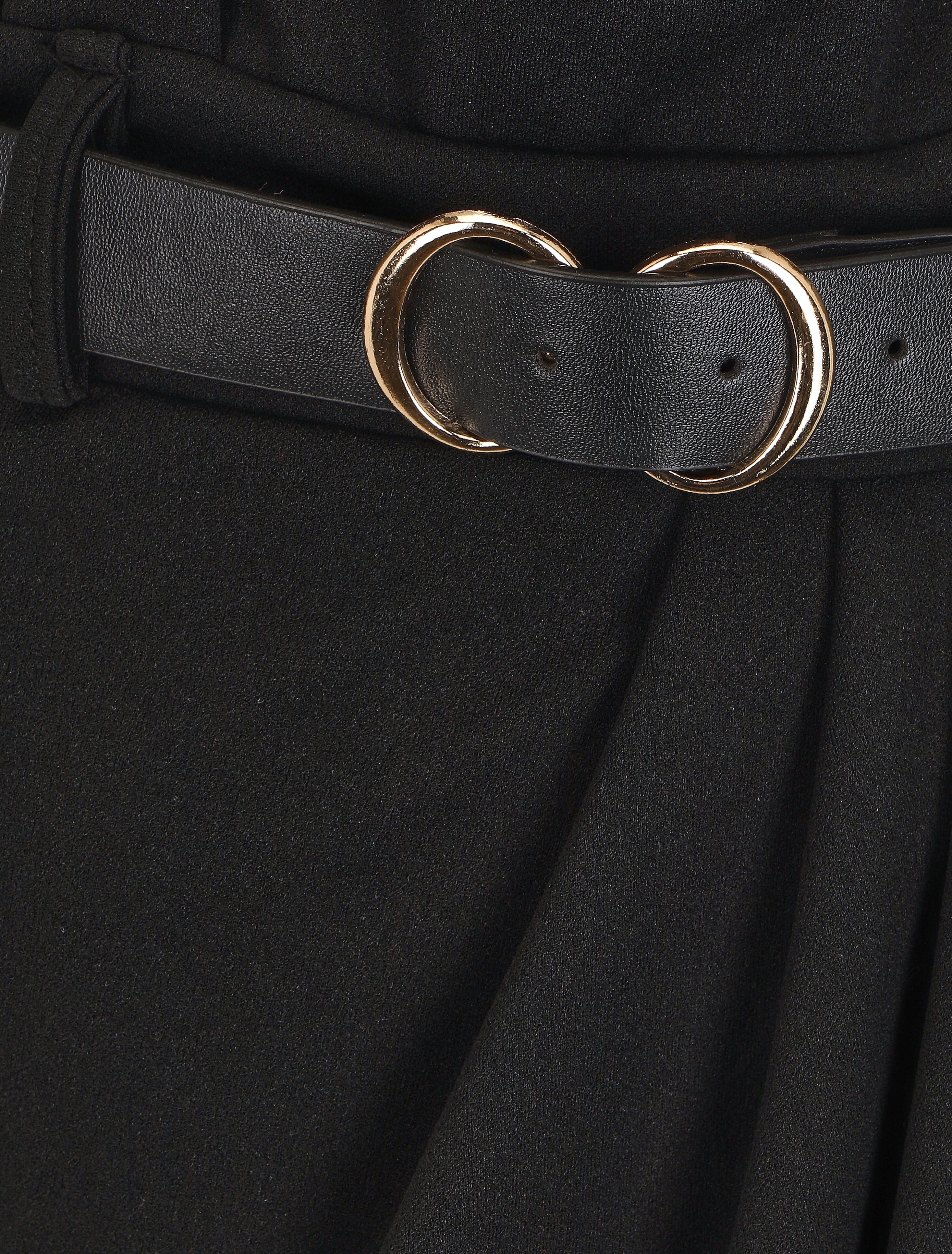 Jupe unie style portefeuille - Noir - 3