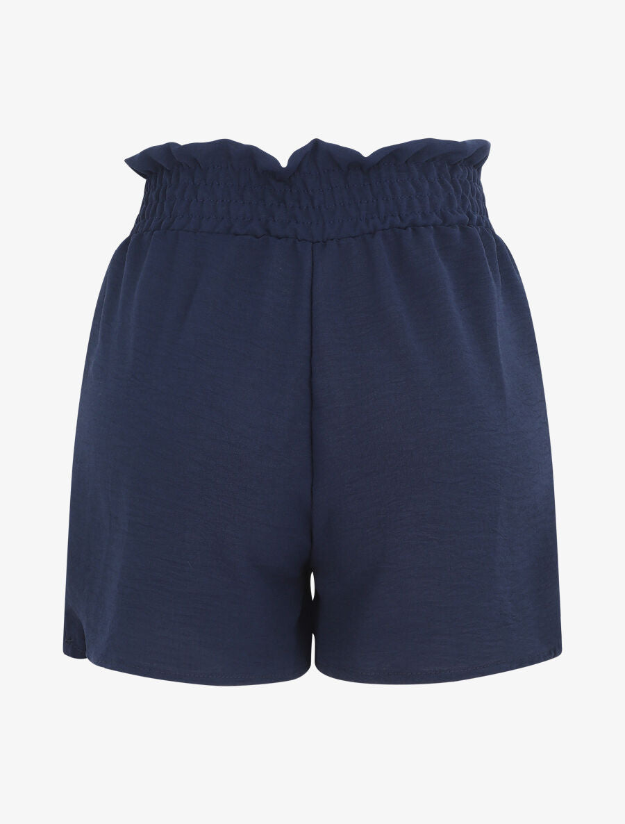 Mini short à taille élastiquée - Marine - 2