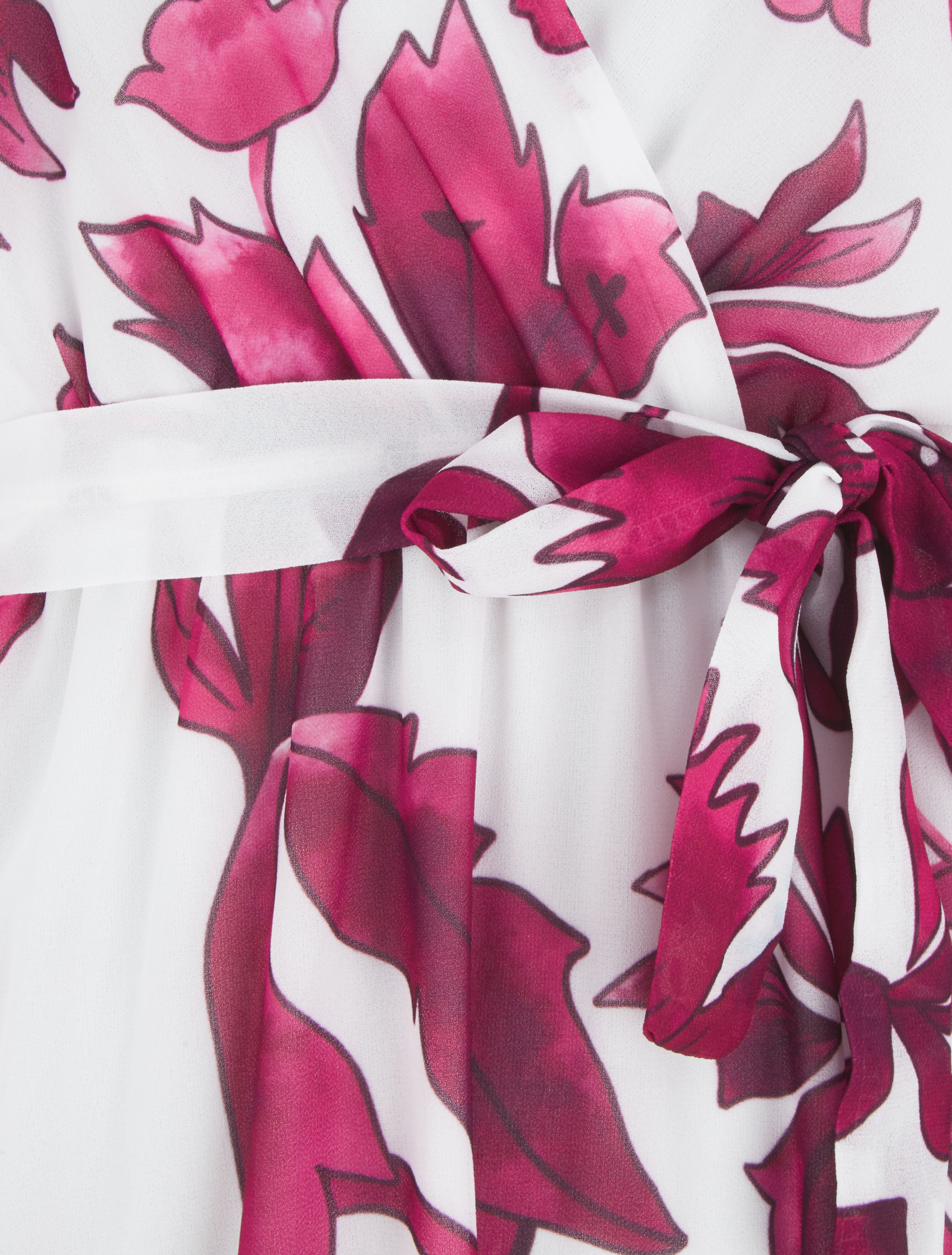 Robe imprimé fleurs et dos en V - Mauve - 3