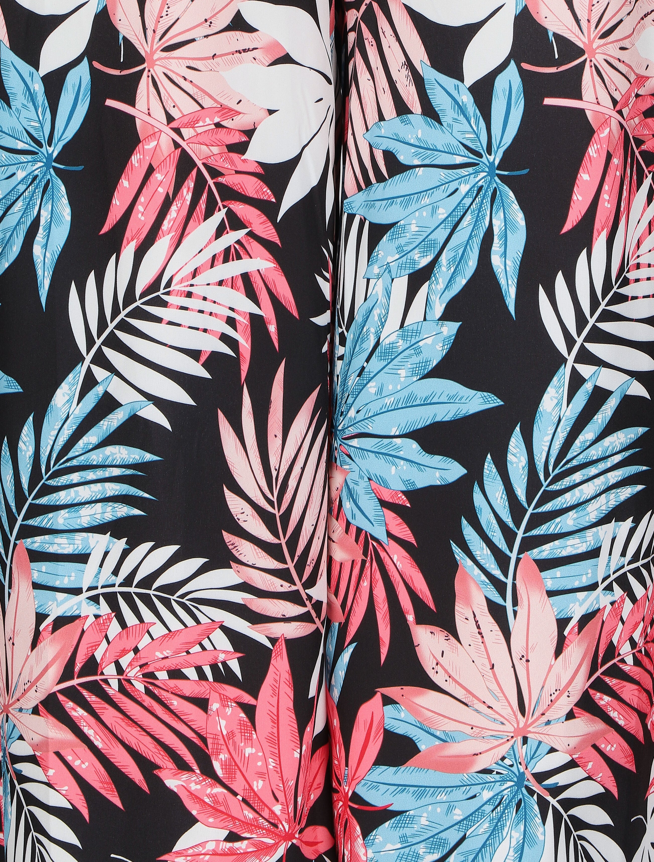 Pantalon ample motif tropical - Noir - 3