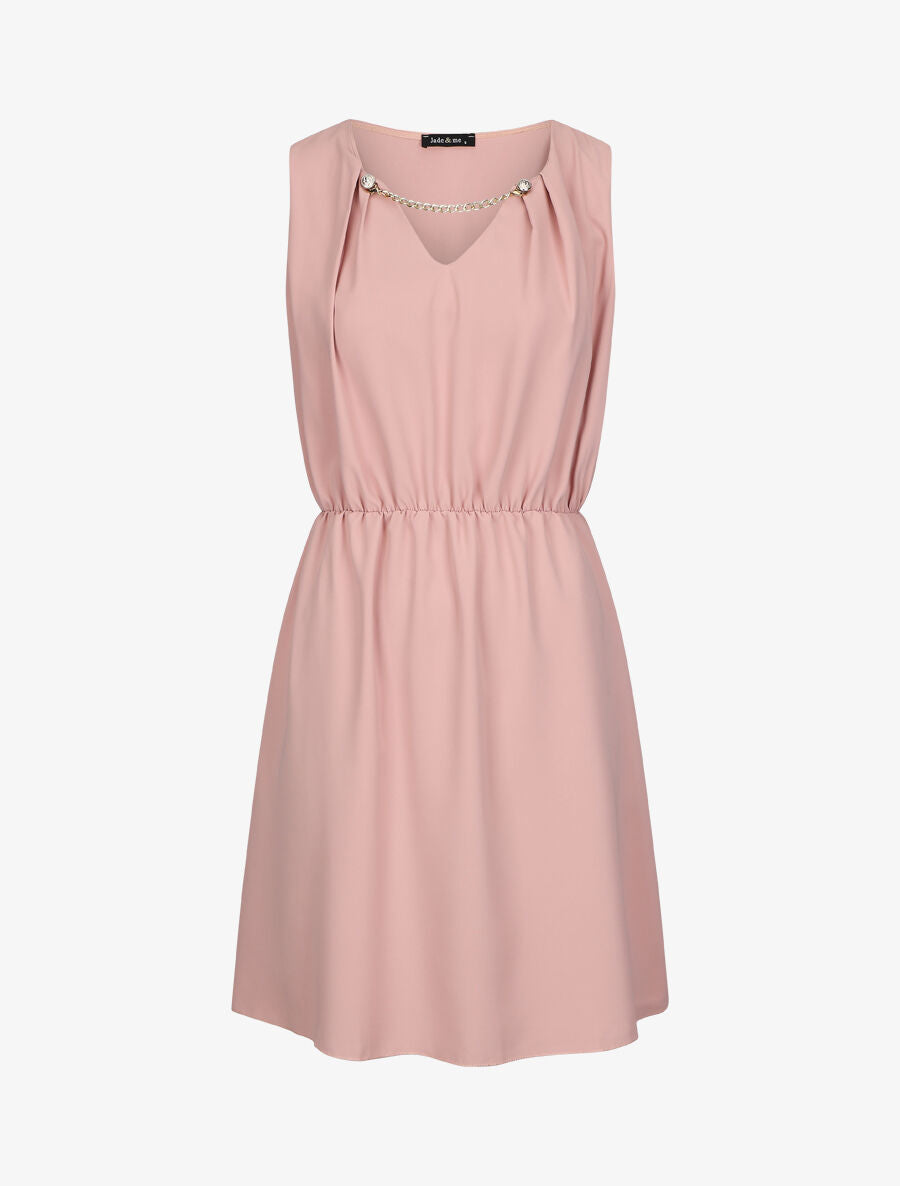 Robe courte sans manches à chaîne - Rose - 5