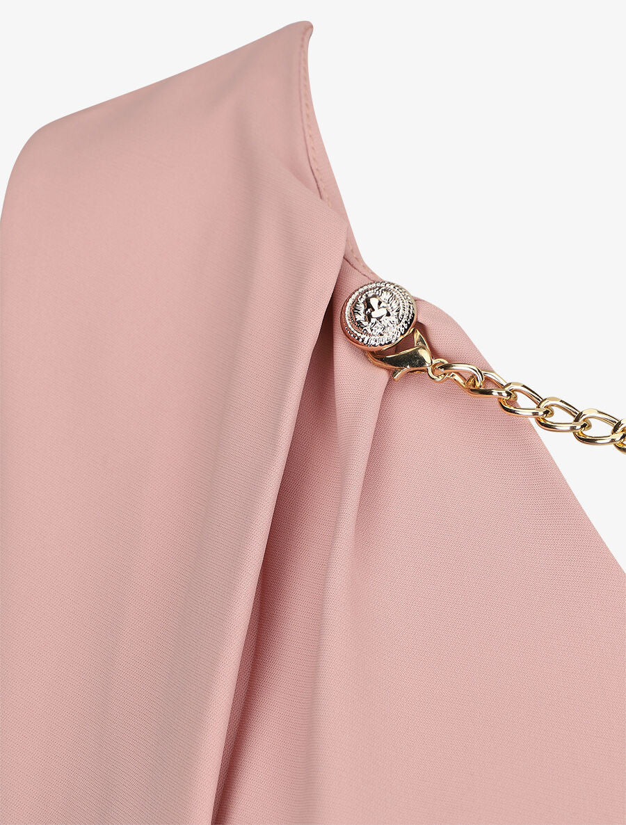 Robe courte sans manches à chaîne - Rose - 3
