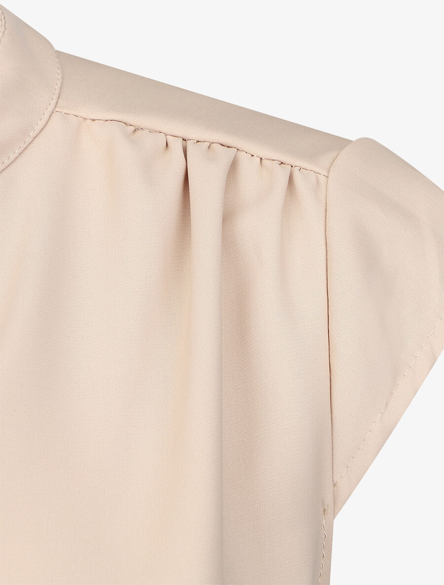 Top uni sans manches à chaîne - Beige - 3