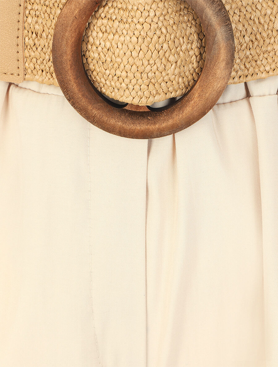 Short à revers uni - Beige - 3