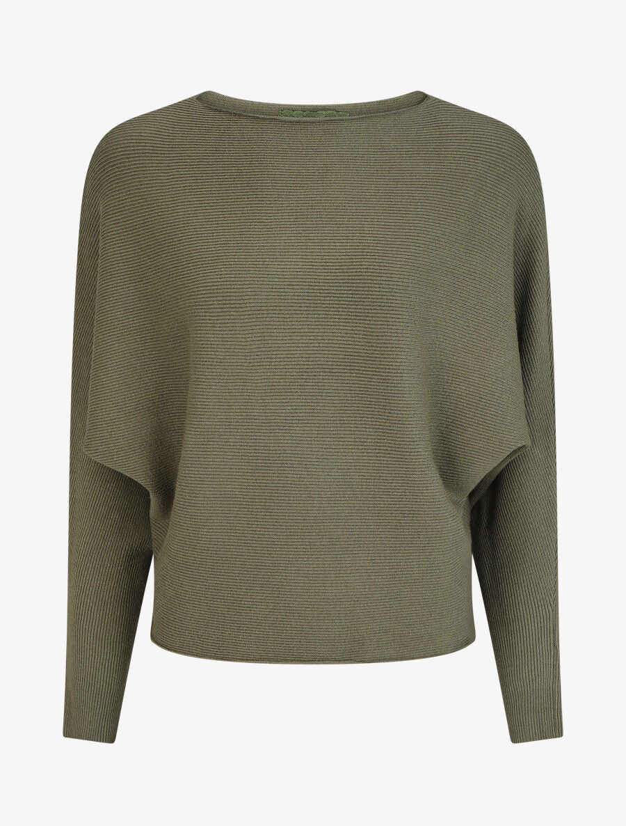 Pull chauve-souris uni - Kaki - 4
