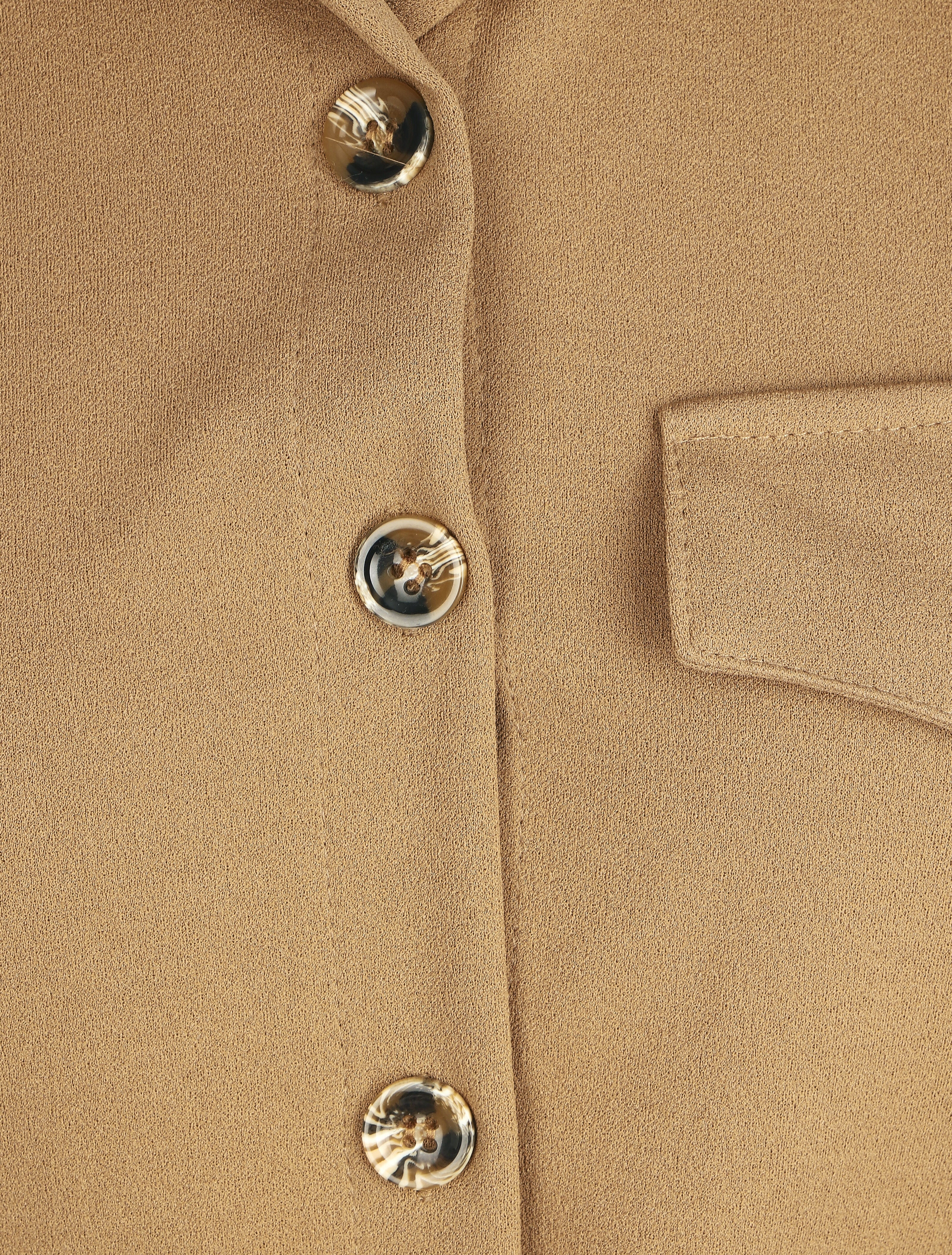 Robe chemise courte manches longues - Camel - 3