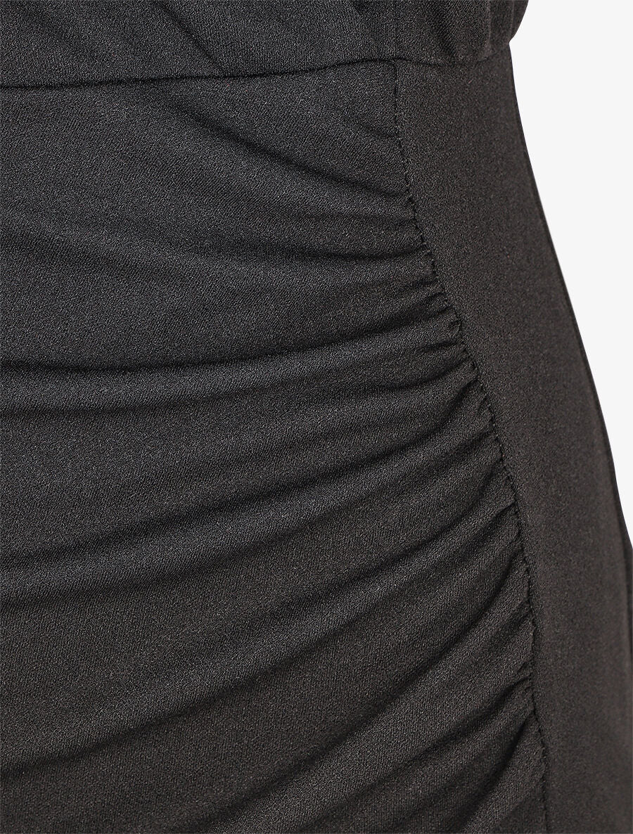 Robe courte drapée sans manches - Noir - 3