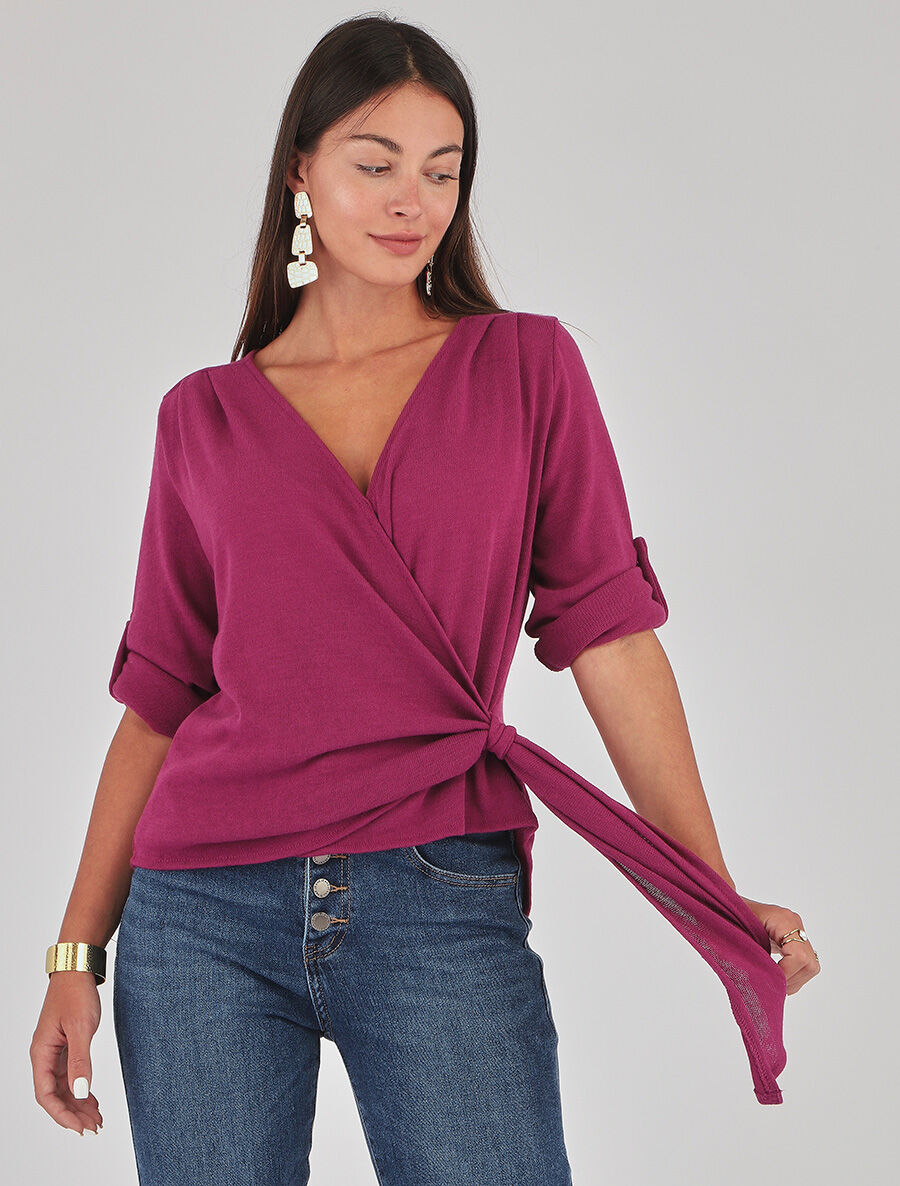 Pull loose style cache-coeur - Violine - 4