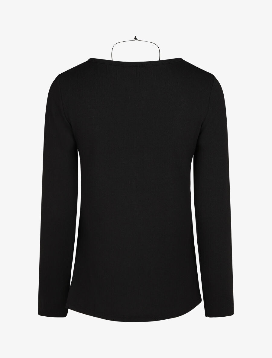 Pull fin graphique coupe droite - Marron - 2