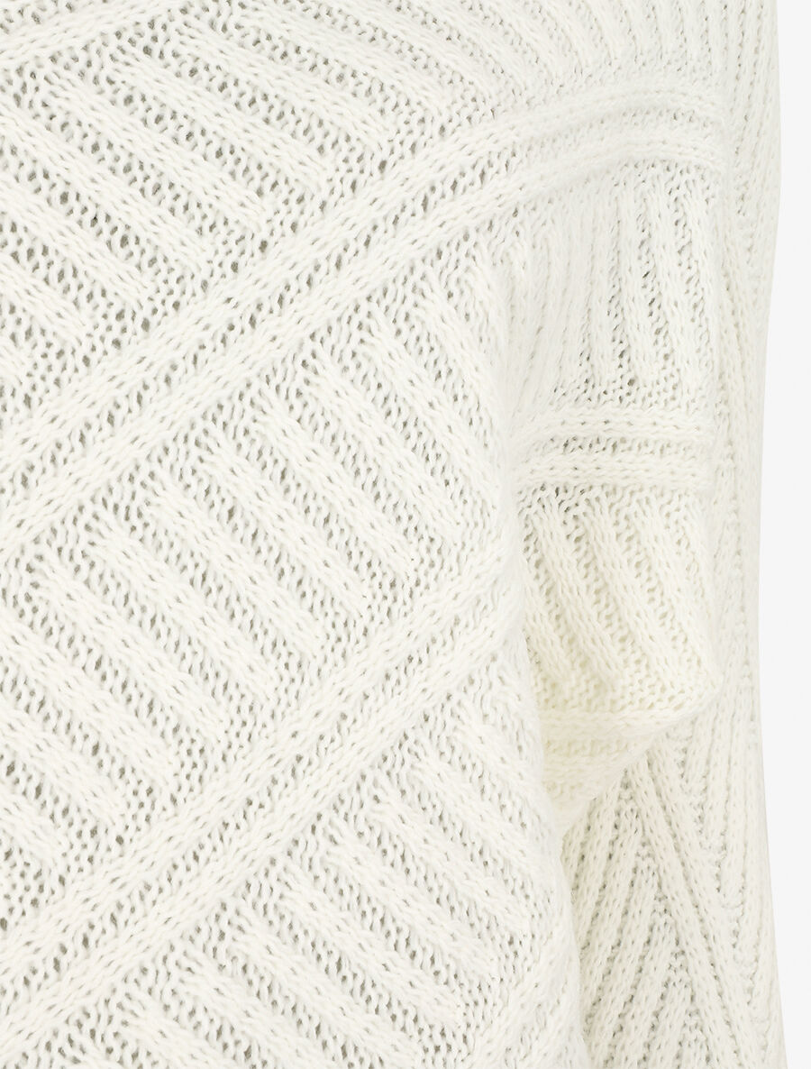 Pull droit uni à col bateau - Blanc - 3