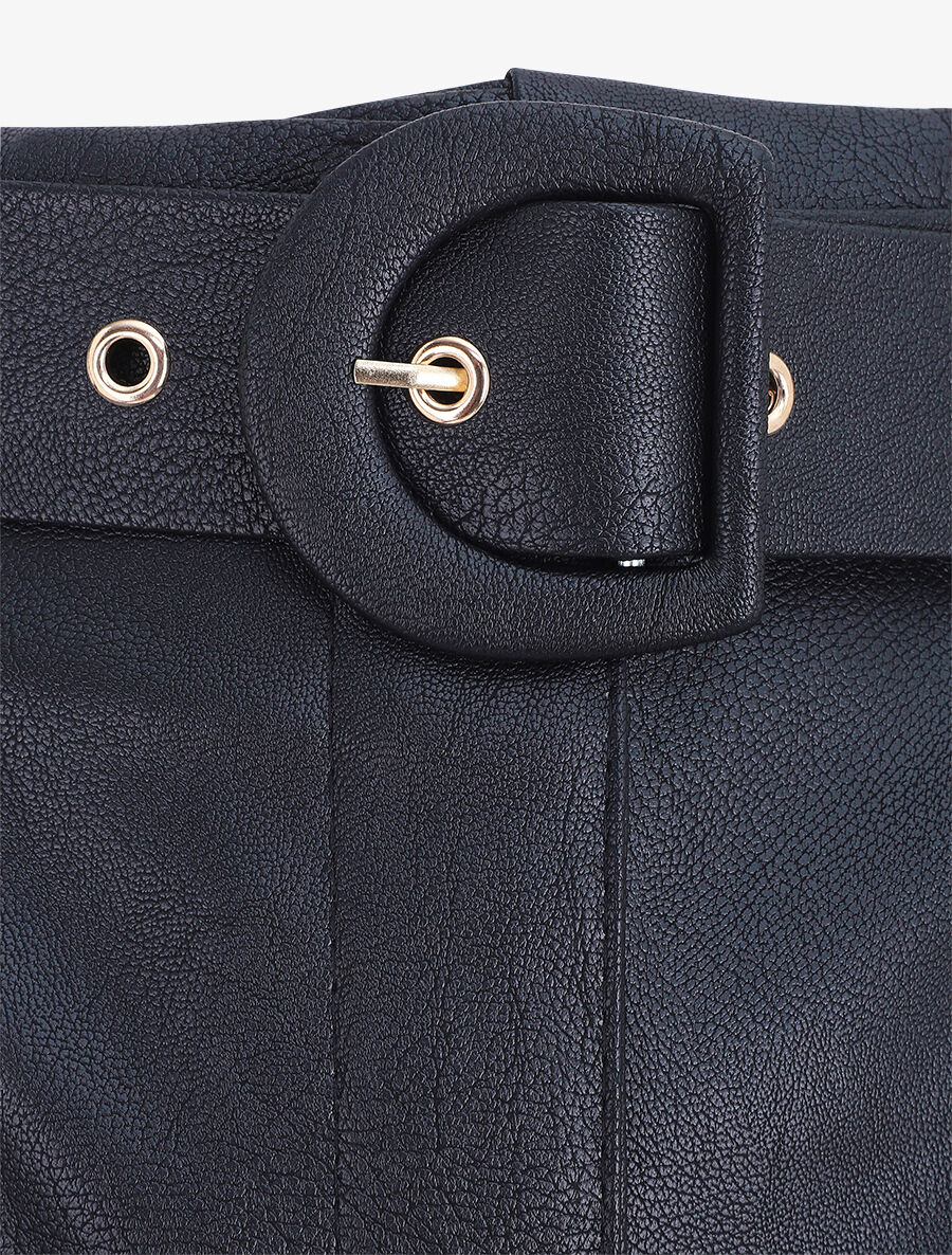 Short paper bag uni en simili - Noir - 3
