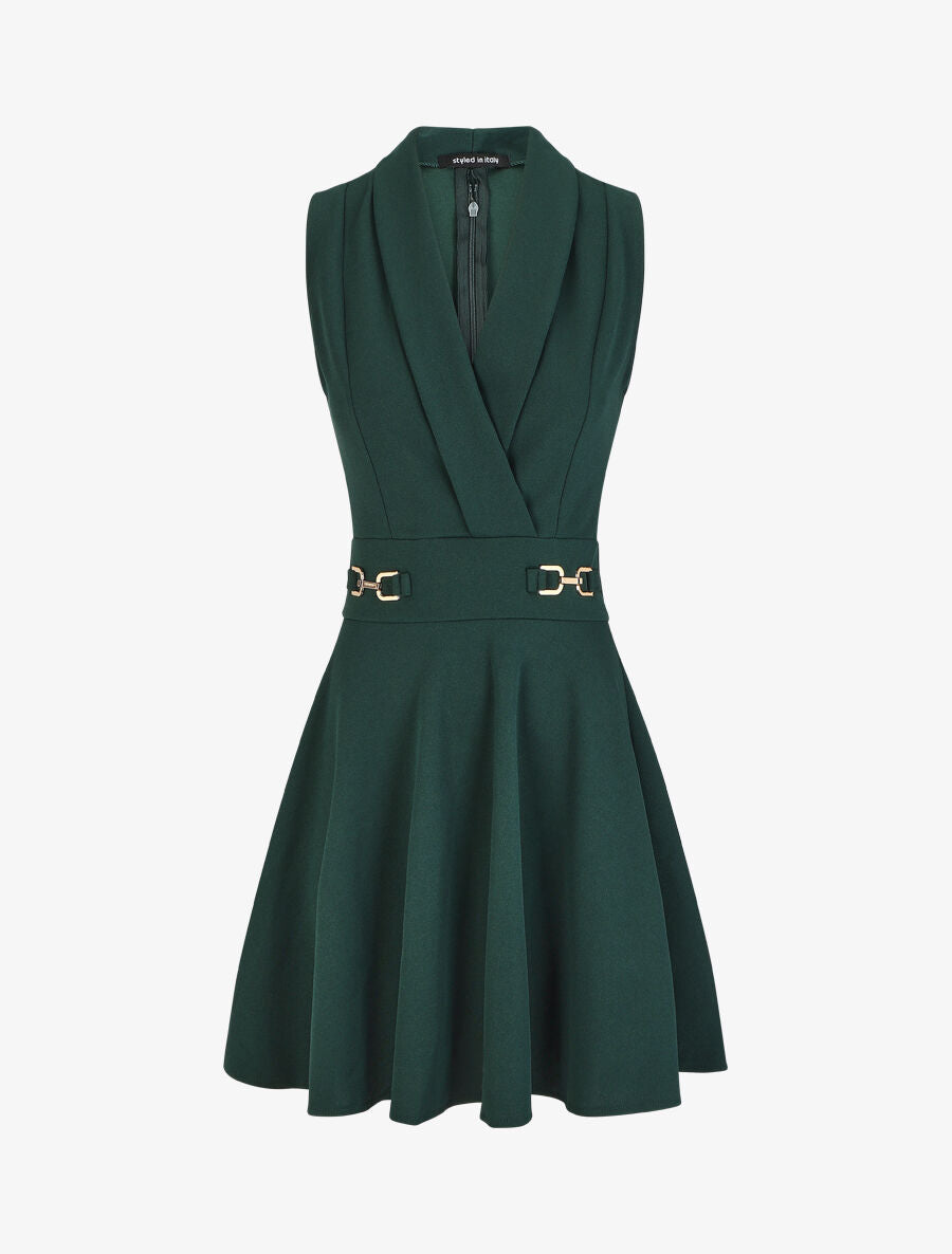 Robe patineuse courte sans manches - Vert foncé - 6