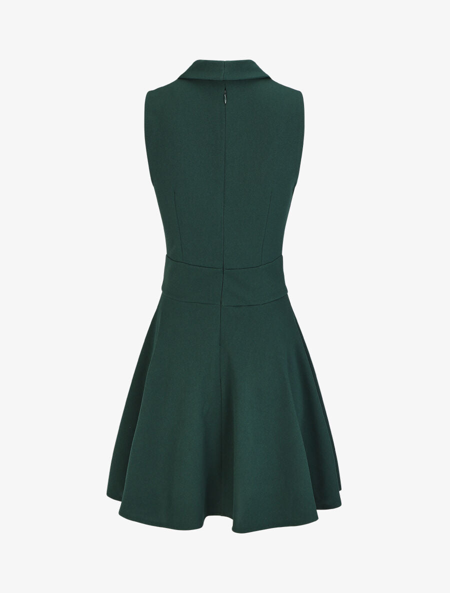 Robe patineuse courte sans manches - Vert foncé - 2