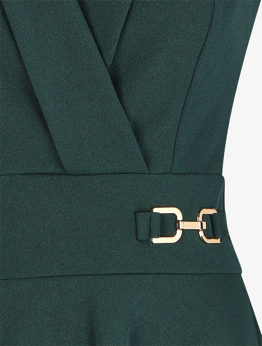 Robe patineuse courte sans manches - Vert foncé - 3