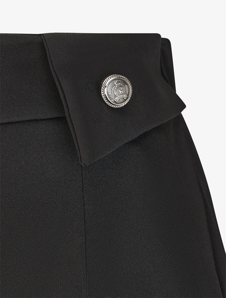 Pantalon droit uni taille haute - Noir - 3