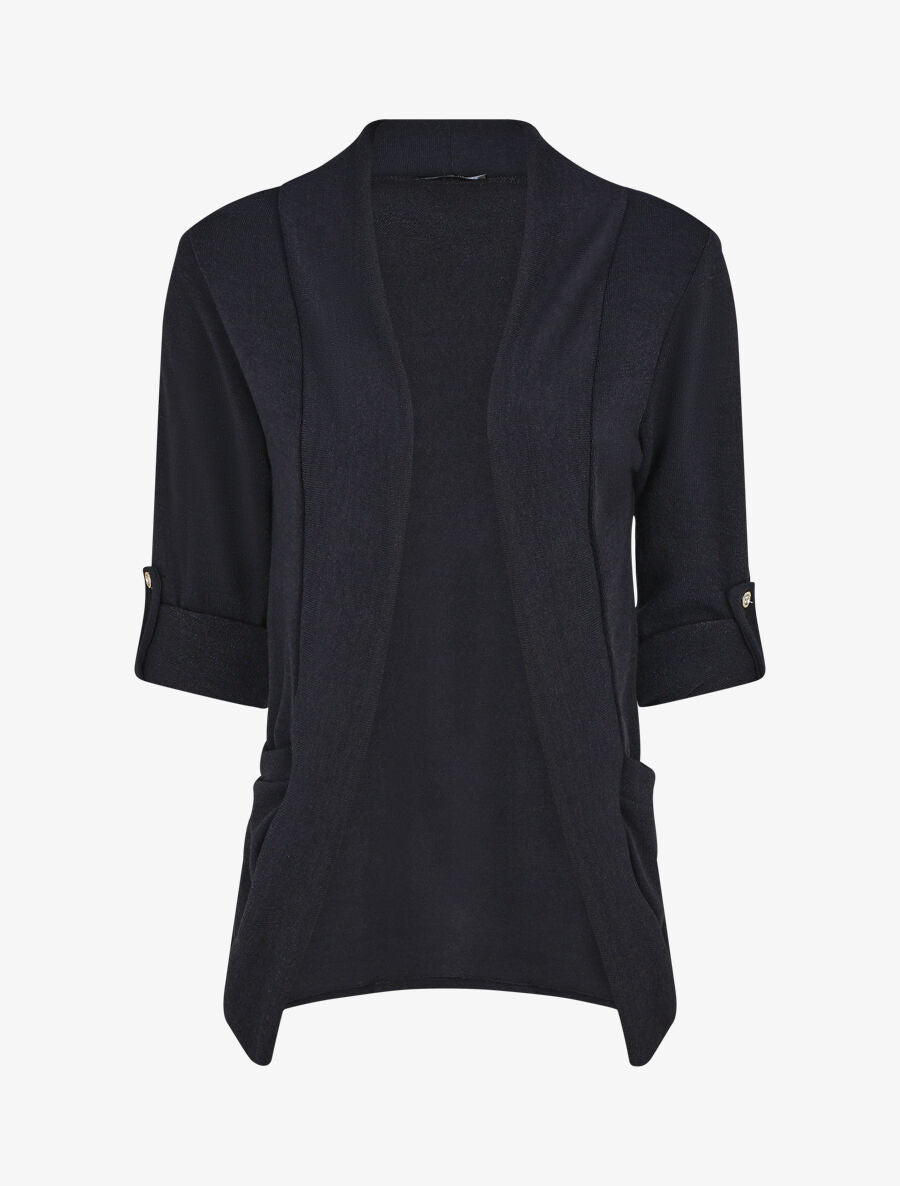 Gilet uni coupe droite - Marine - 1
