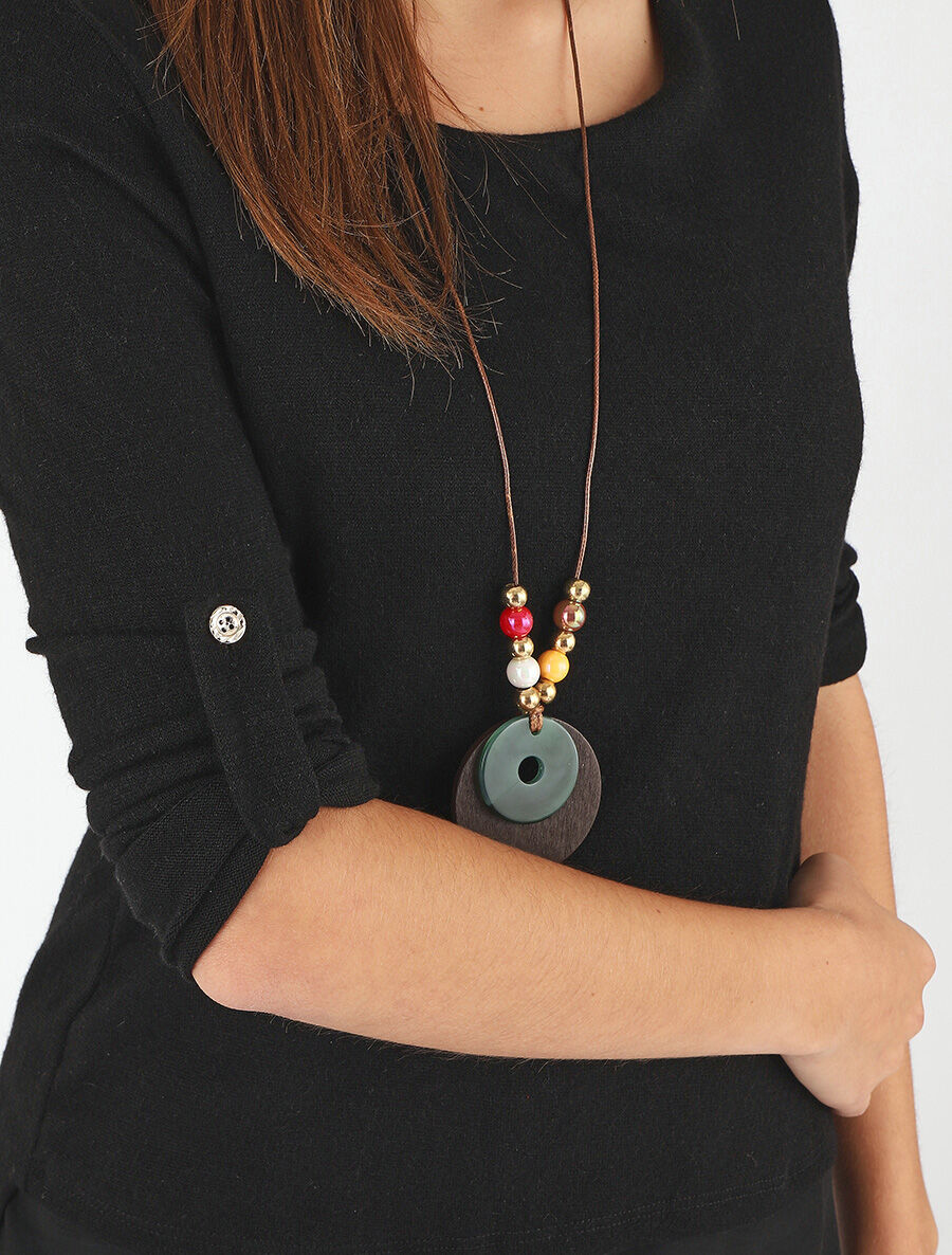 Pull droit uni doublure en voile - Noir - 6