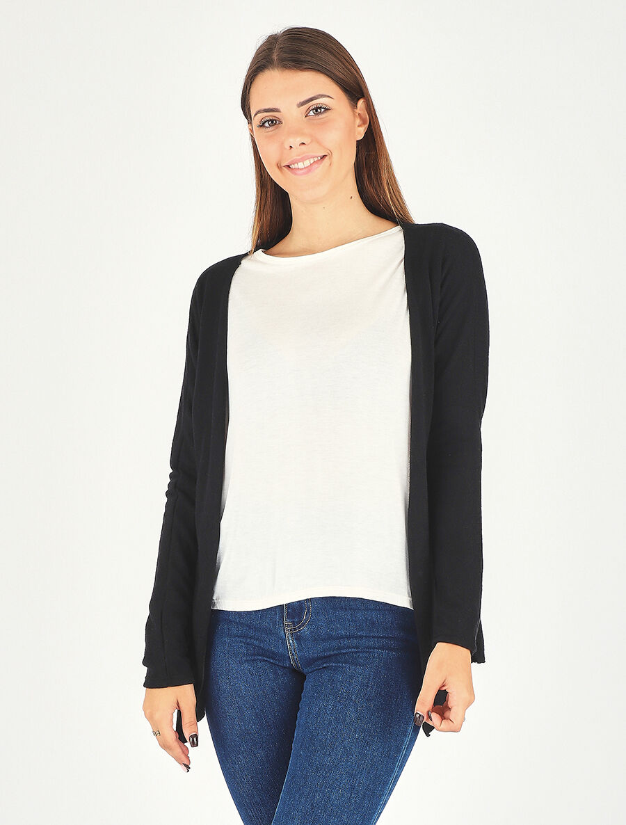 Ensemble gilet et t-shirt bicolore - Noir - 4