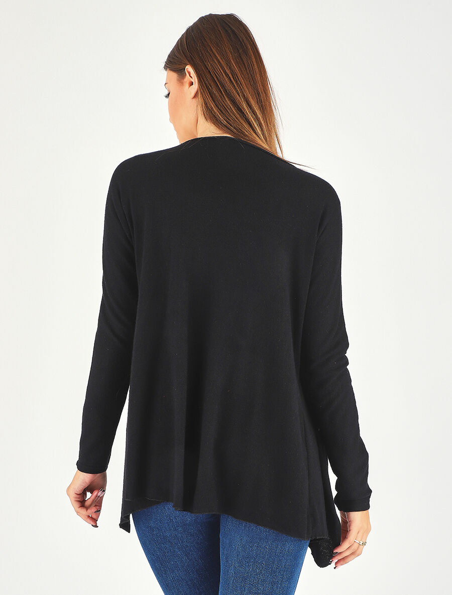 Ensemble gilet et t-shirt bicolore - Noir - 5