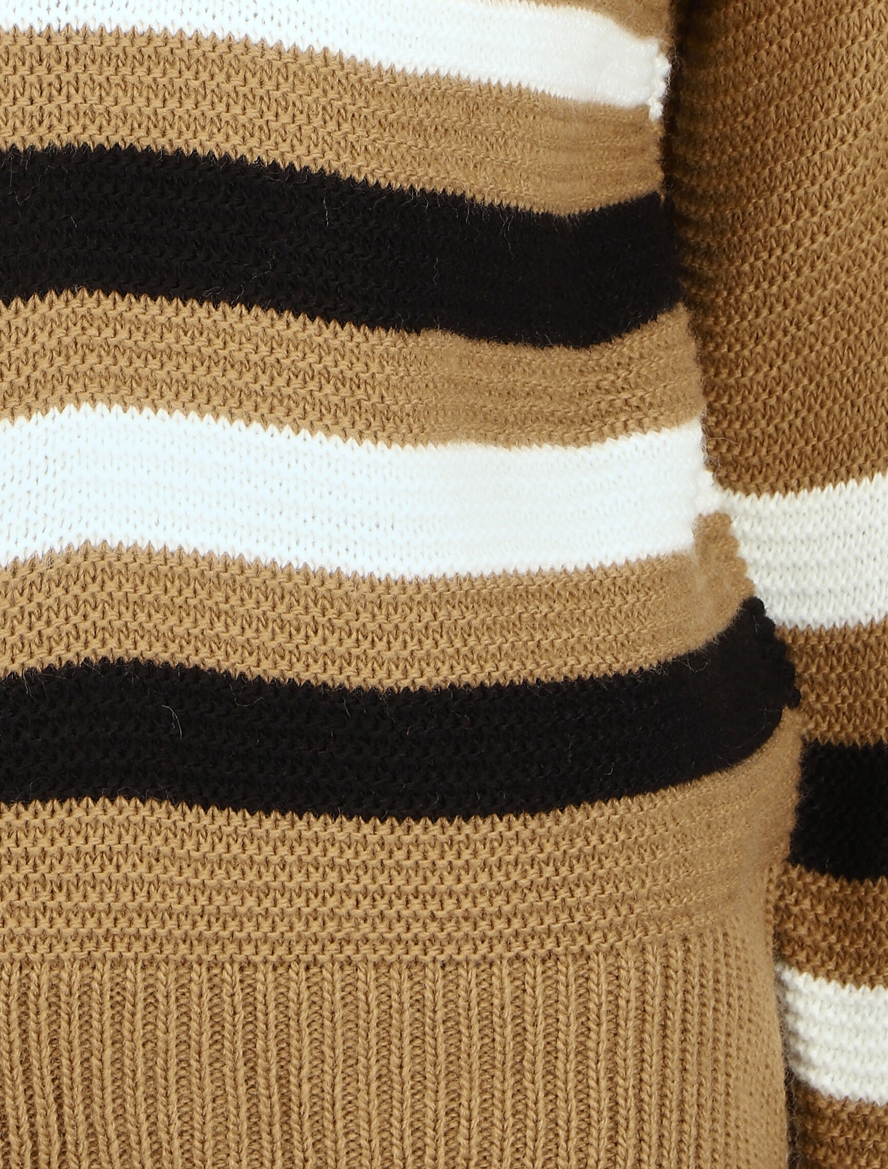 Pull droit rayé - Camel - 3