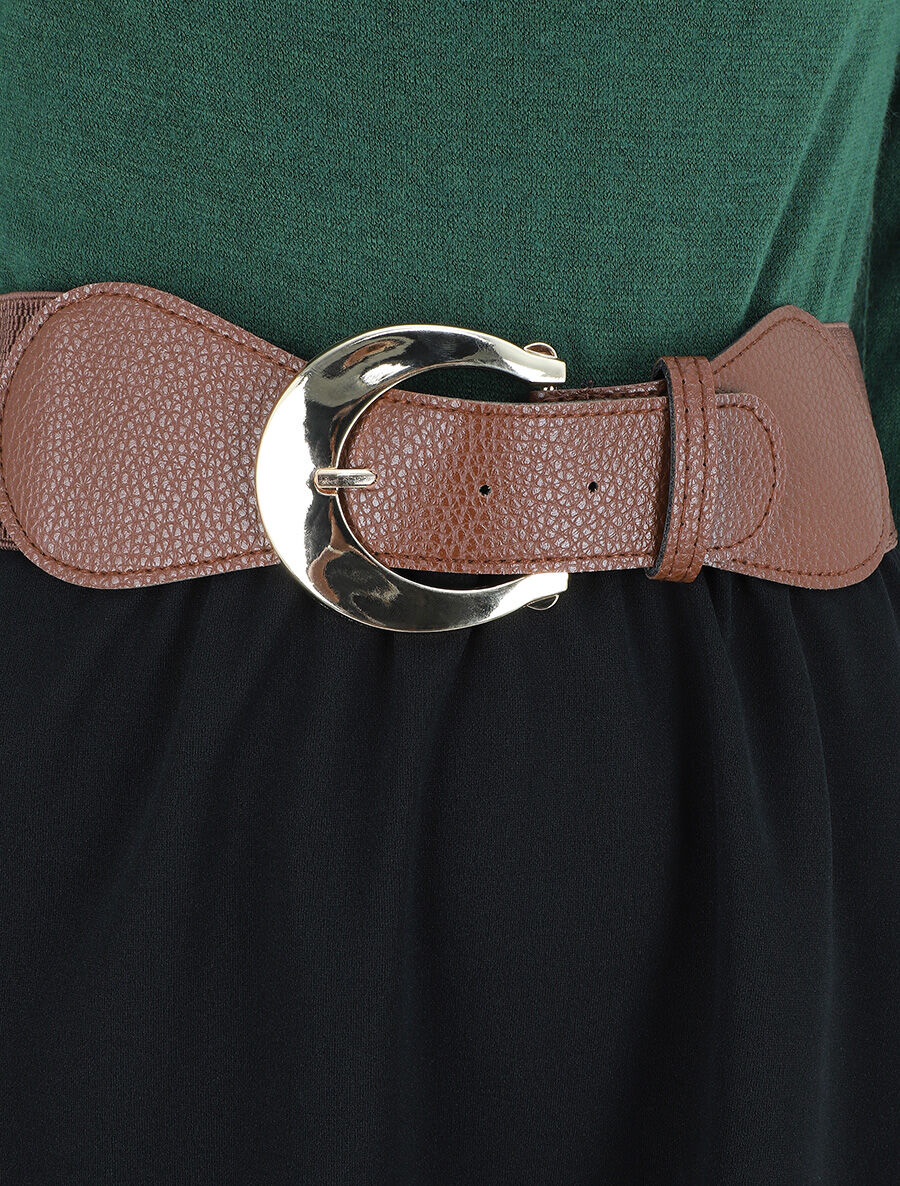 Robe courte évasée col bénitier et manches longues - Vert - 3