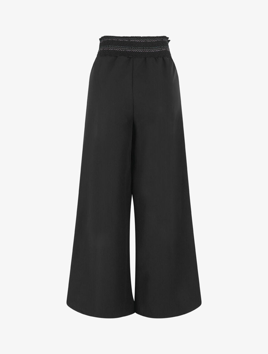 Pantalon ample uni élastiqué - Noir - 2