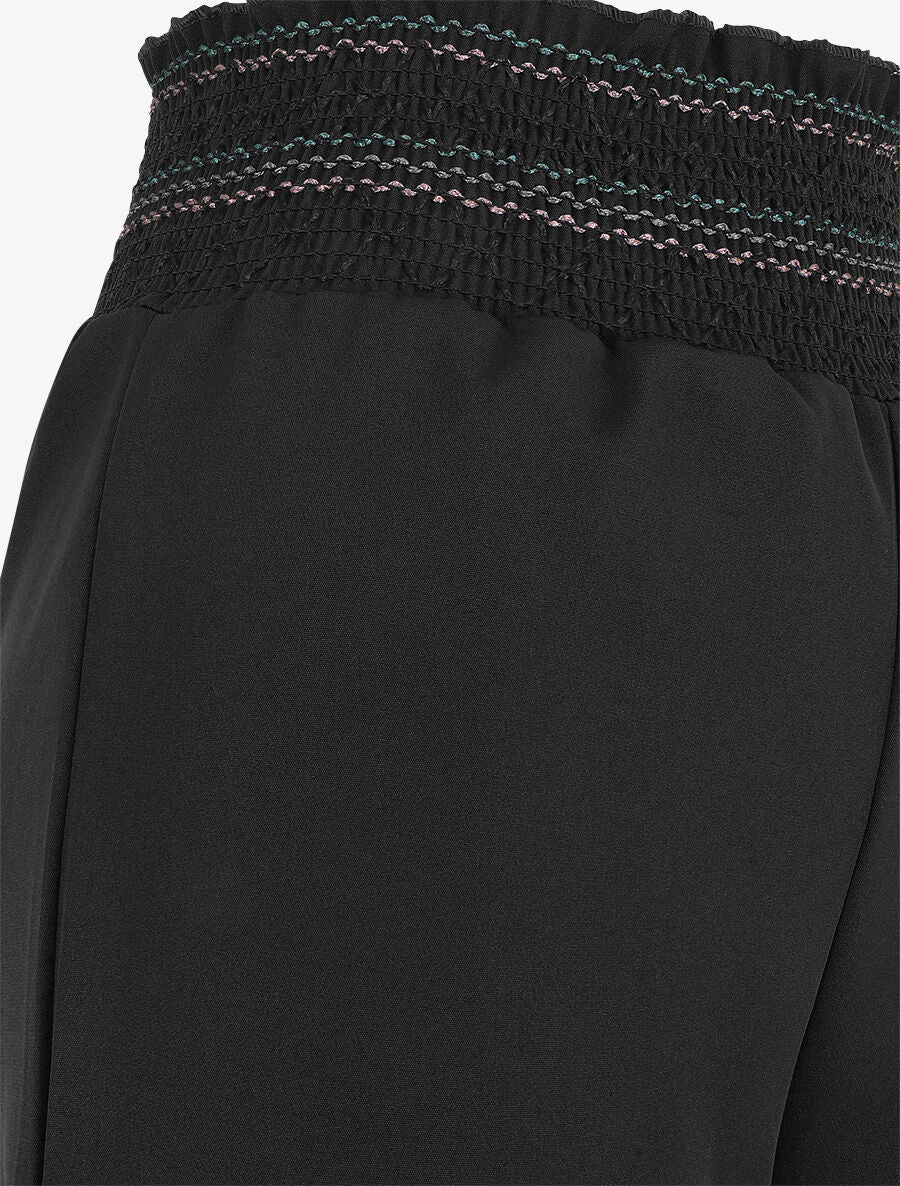 Pantalon ample uni élastiqué - Noir - 3