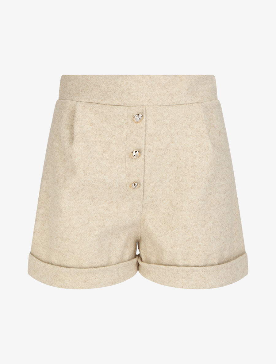 Short droit taille haute - Beige - 1