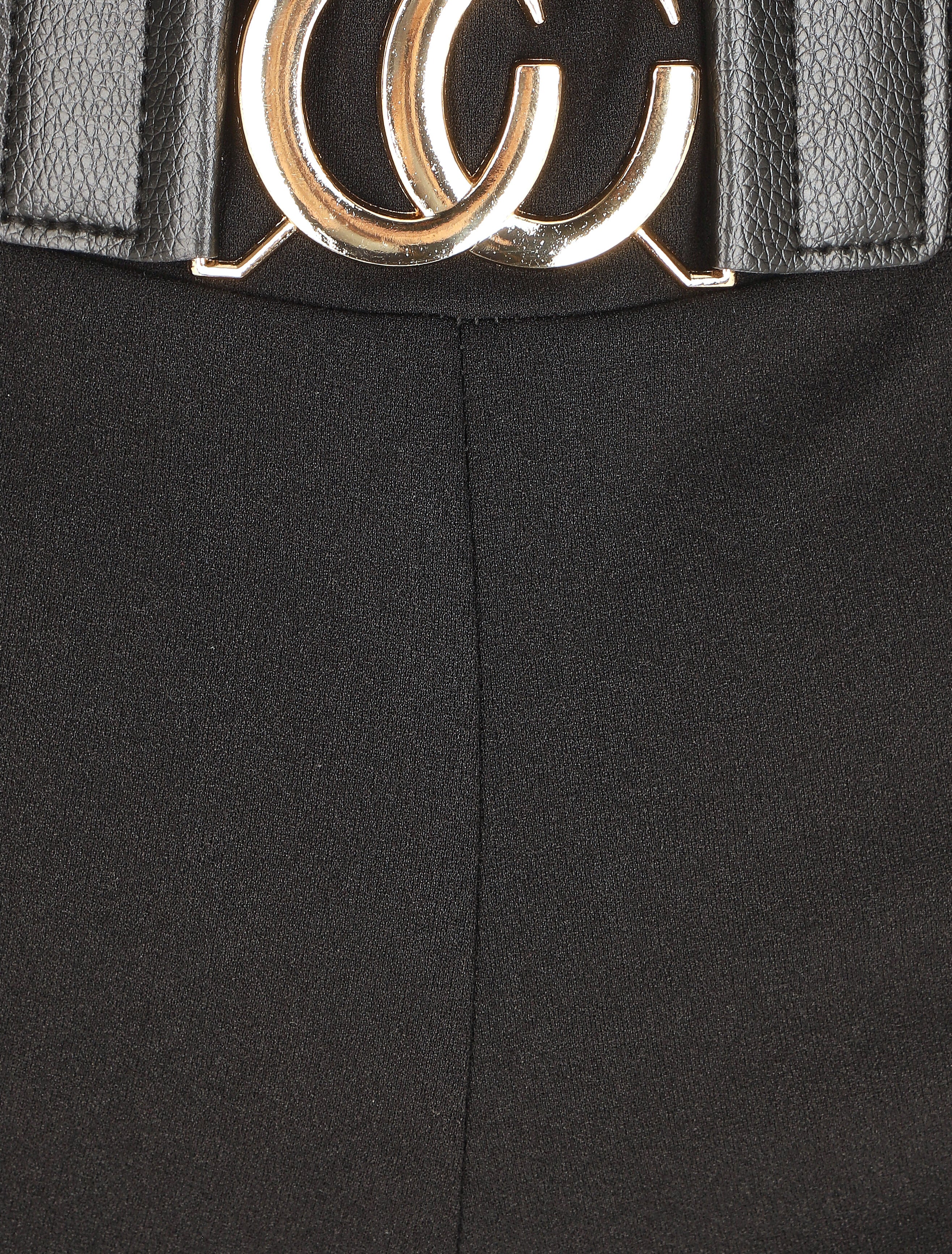 Pantalon ample taille haute uni - Noir - 3