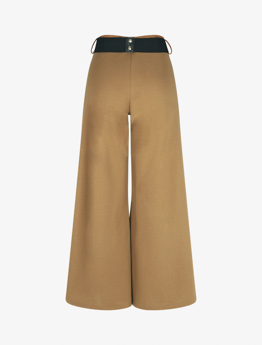 Pantalon ample taille haute uni - Camel - 2