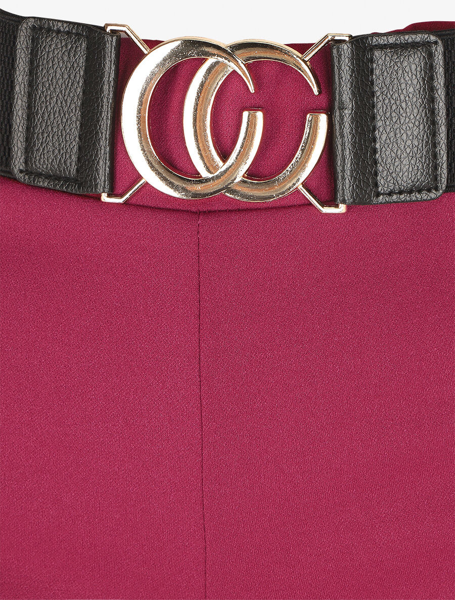 Pantalon ample taille haute uni - Violine - 3