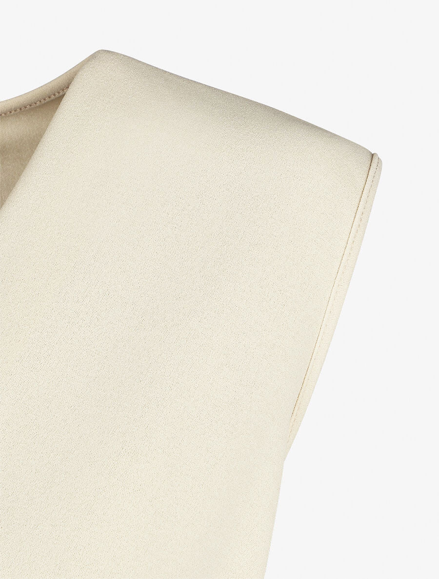 Robe fourreau uni et effet drapé - Beige - 3